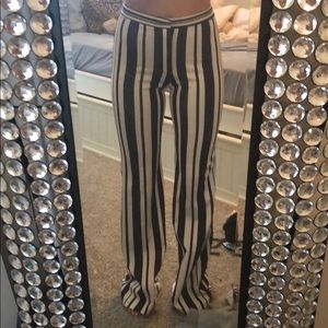 striped flare/bell bottom pants